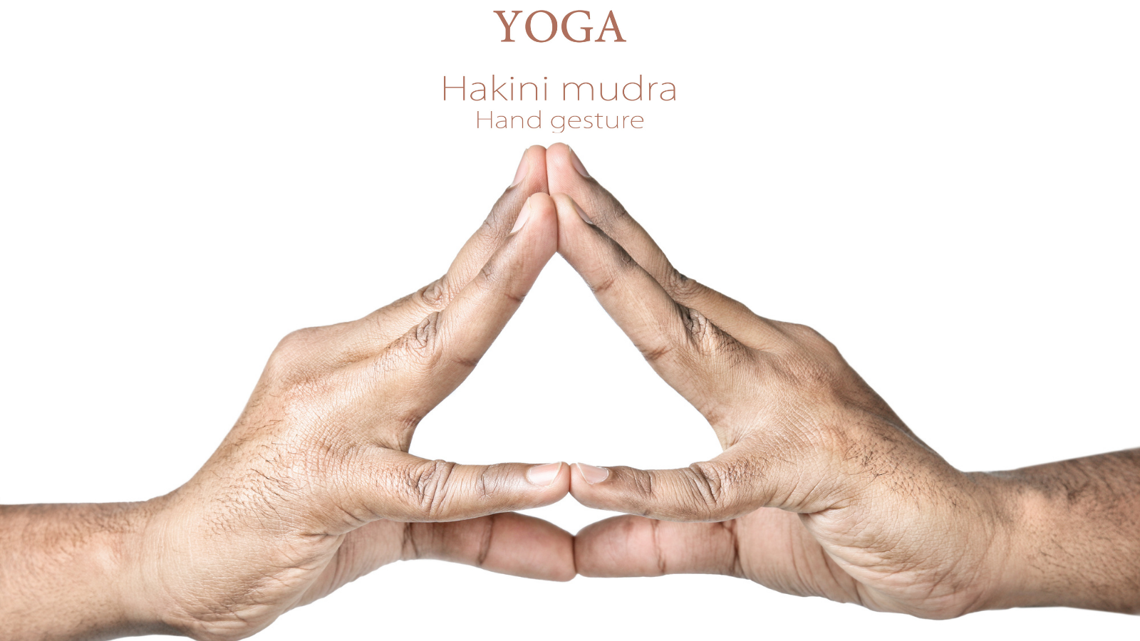 How to practice the Hakini Mudra to center and balance you Hands in Hakini Mudra by Indian man isolated on white background. Hakini is god of the forehead chakra